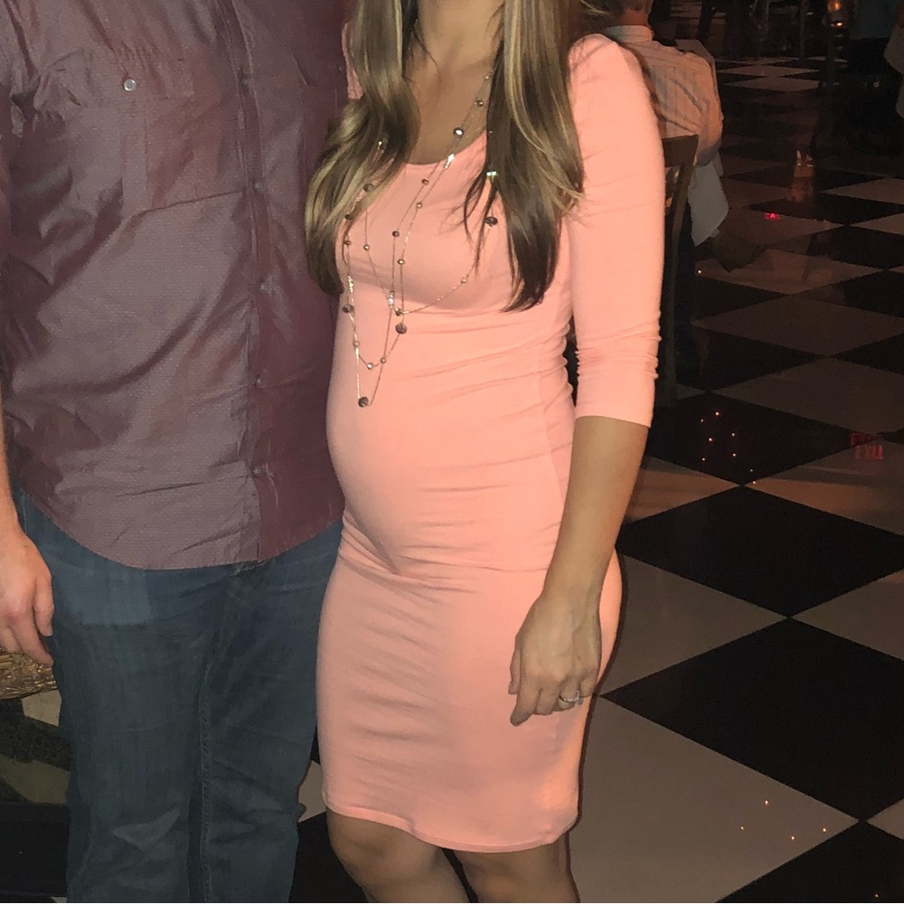 Fitted Pink Maternity Dress